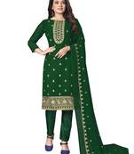 Green embroidered georgette salwar