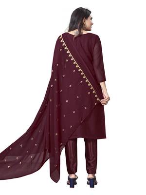 Maroon embroidered georgette salwar 3