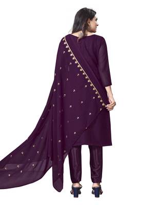 Purple embroidered georgette salwar 2