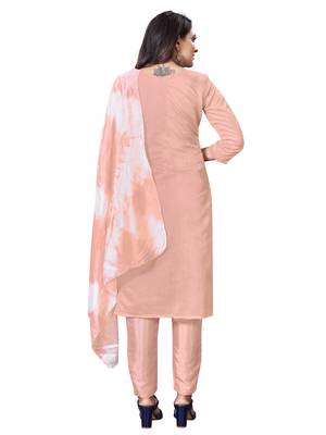 Peach embroidered cotton salwar 2