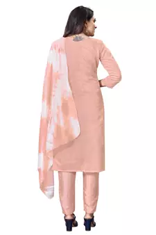 Peach embroidered cotton salwar