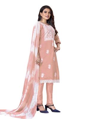 Peach embroidered cotton salwar 3