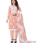 Peach embroidered cotton salwar