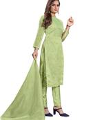 Green embroidered organza salwar
