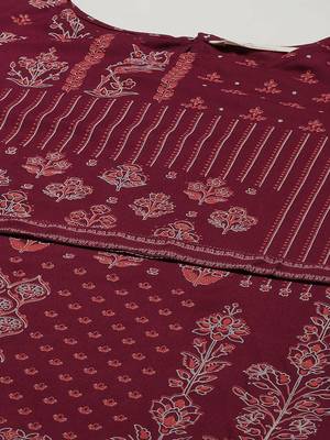 Maroon printed rayon ethnic-kurtis 4