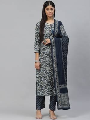 Grey zari chanderi silk salwar 1