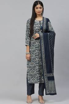 Grey zari chanderi silk salwar