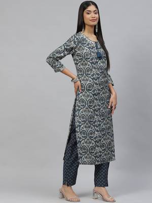 Grey zari chanderi silk salwar 2