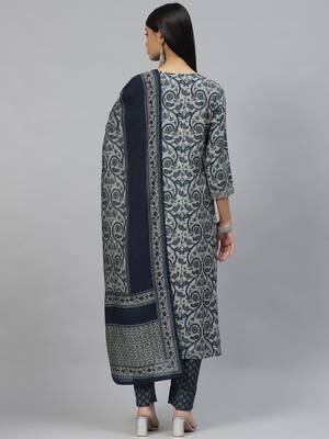 Grey zari chanderi silk salwar 3