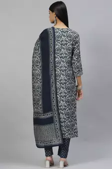 Grey zari chanderi silk salwar