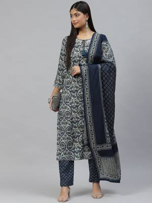 Grey zari chanderi silk salwar 4