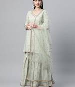 Sea-green gotta patti cotton salwar