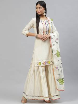 Cream gotta patti cotton salwar 1
