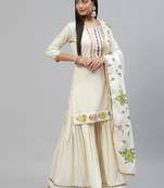 Cream gotta patti cotton salwar