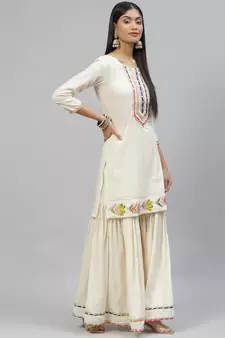 Cream gotta patti cotton salwar