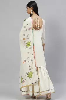 Cream gotta patti cotton salwar