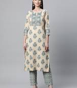 Beige gotta patti cotton salwar