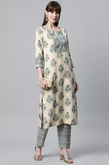 Beige gotta patti cotton salwar