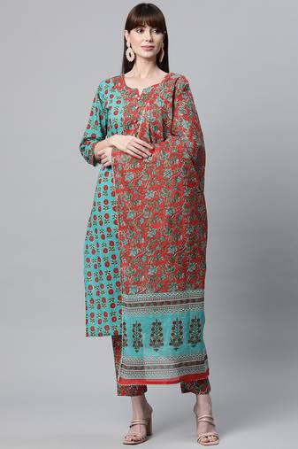 Dark-green gotta patti cotton salwar