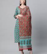 Dark-green gotta patti cotton salwar
