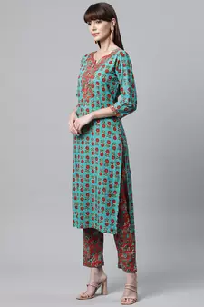 Dark-green gotta patti cotton salwar