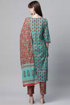 Dark-green gotta patti cotton salwar