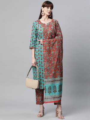 Dark-green gotta patti cotton salwar 4
