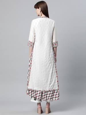 White floral print cotton salwar 2