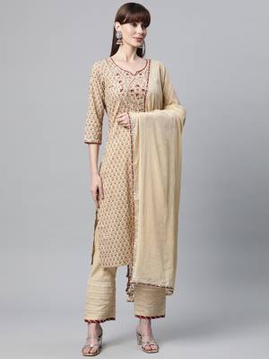Beige gotta patti cotton salwar 1