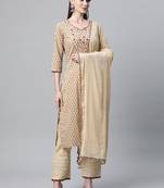 Beige gotta patti cotton salwar