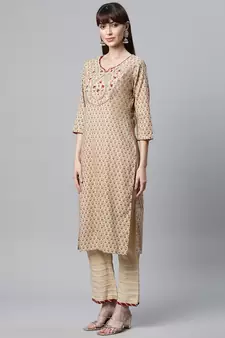 Beige gotta patti cotton salwar