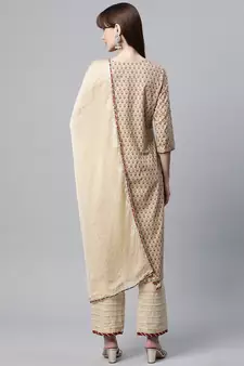 Beige gotta patti cotton salwar