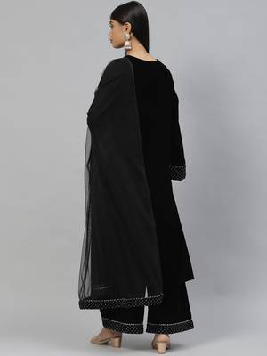 Black sequins velvet salwar 3