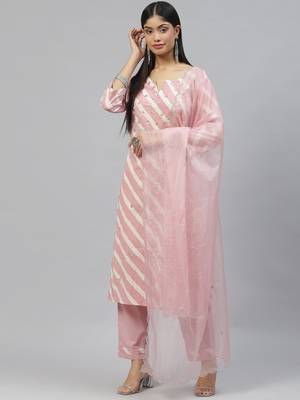 Light-pink gotta patti cotton salwar 1