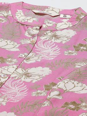 Pink printed viscose rayon tunics 4