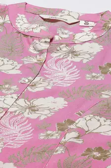 Pink printed viscose rayon tunics