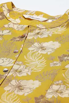 Mustard printed viscose rayon tunics