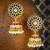 Gold cubic zirconia jhumkas