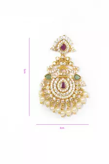 Gold emerald  jhumkas