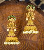 Gold ruby   jhumkas