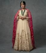 Ivory Gold Hand Embroidered Anarkali Set