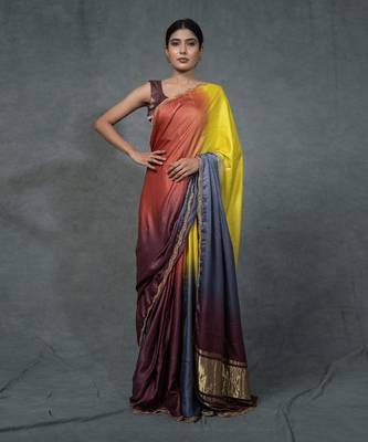 Multicolor Hand Embroidered Saree Set 1