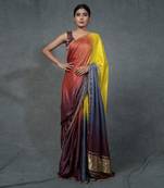 Multicolor Hand Embroidered Saree Set