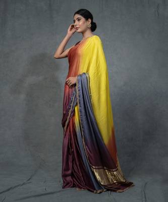 Multicolor Hand Embroidered Saree Set 2