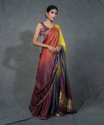 Multicolor Hand Embroidered Saree Set 3