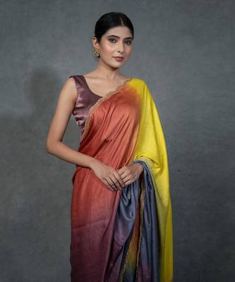 Multicolor Hand Embroidered Saree Set 5