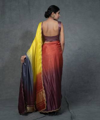 Multicolor Hand Embroidered Saree Set 6