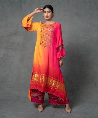 Multicolor Hand Embroidered Kurta Set 1