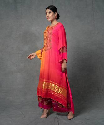 Multicolor Hand Embroidered Kurta Set 2