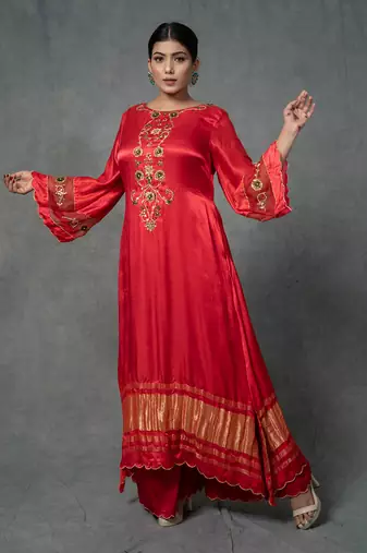 Multicolor Hand Embroidered Kurta Set
